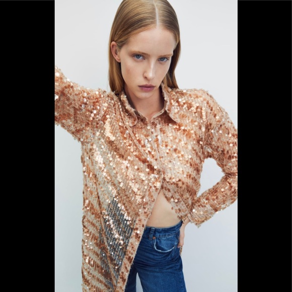 NEW ZARA PREMIUM COLLECTION LONG SEQUENCE TUNIC - Picture 2 of 9